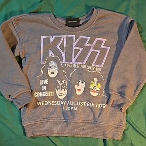 Kiss Kids Sweatshirt - Gray with Colorful Graphic